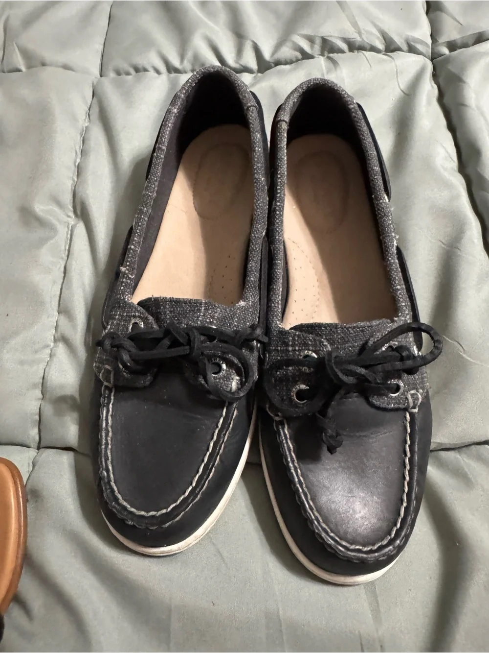 Sperry Black Women's Lace-Up Boat Moccasins